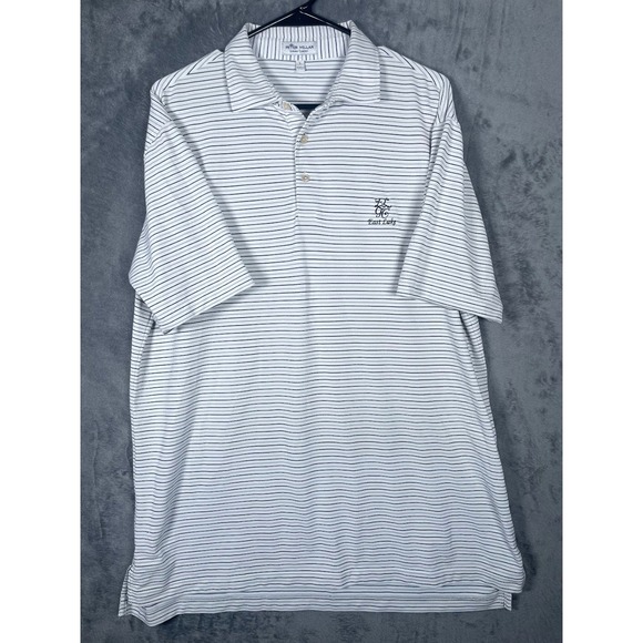 Peter Millar Other - Peter Millar Mens L Summer Comfort Polo Shirt East Lake Golf Club Striped White